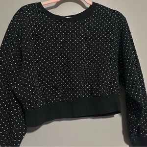 Garage Black Cropped Polka Dot Sweatshirt